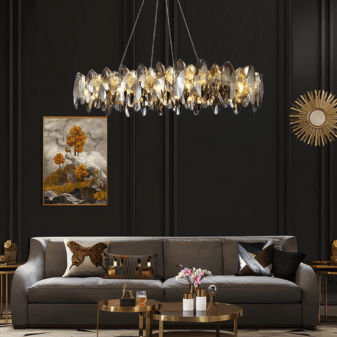 Royal Crystal Pendant Light for Living Room